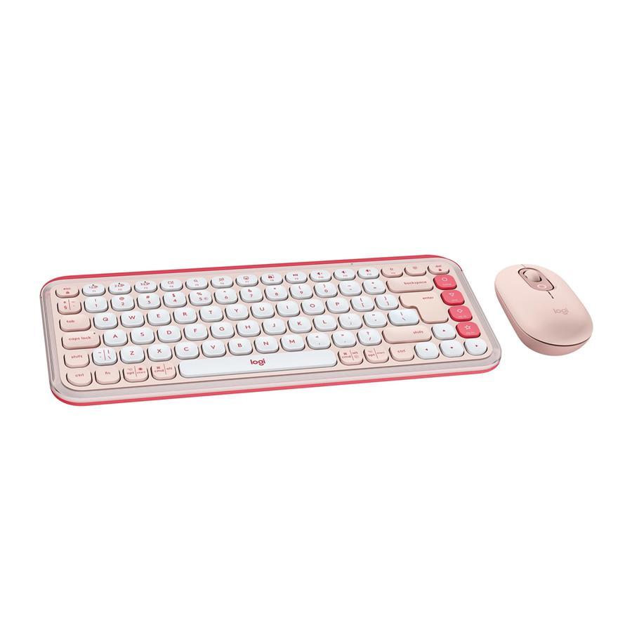 Combo Teclado Y Mouse Bluetooth Logitech Pop Icon Rosa Esp Lat