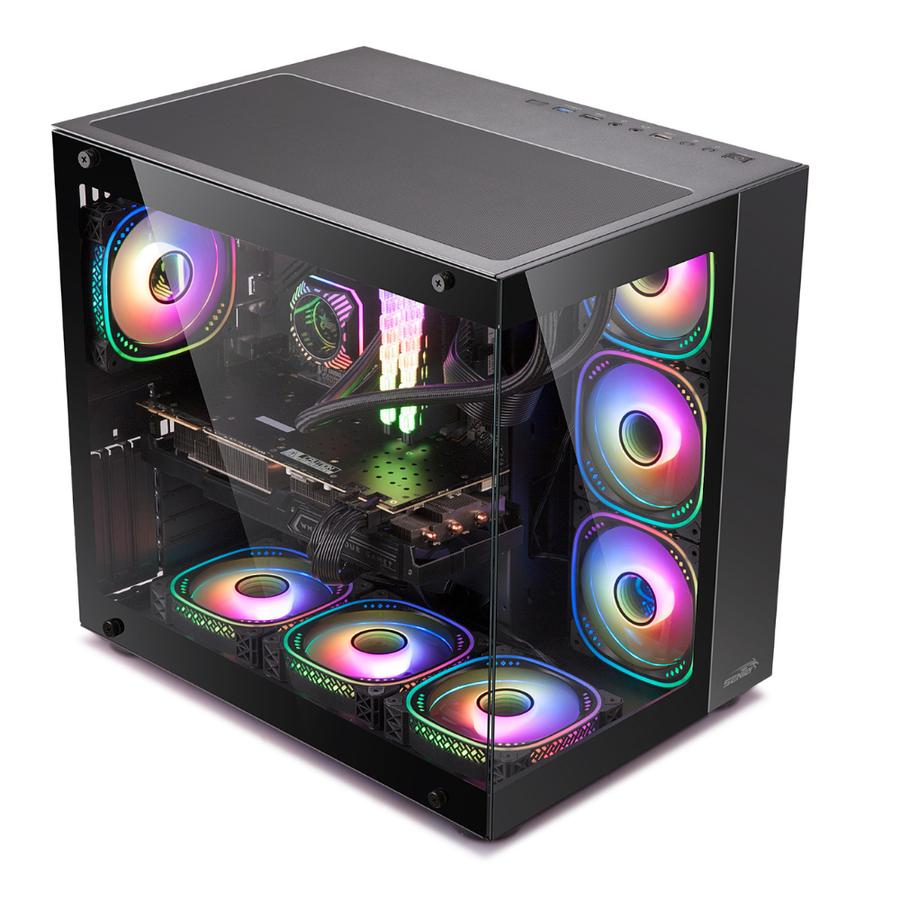 Gabinete Sentey (GS-8200) Lateral Acrilico Negro x7 Fan Argb