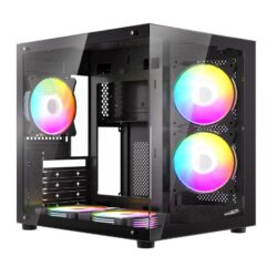 Gabinete Gamer Sentey A8 ZEUS-BLKA Micro ARGB 5 Fanes Black