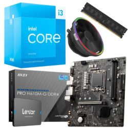 Combo Ecovision Intel I3-13100F + Mother + 16Gb + SSD 480GB