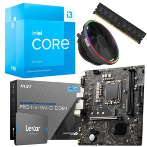 Combo Ecovision Intel I3-13100F + Mother + 16Gb + SSD 480GB