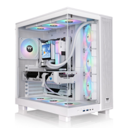 Gabinete TT View 380 XL Mid-Tower TG x2 Fan ARGB x1 Reverse Fan x3 Snow (9682)