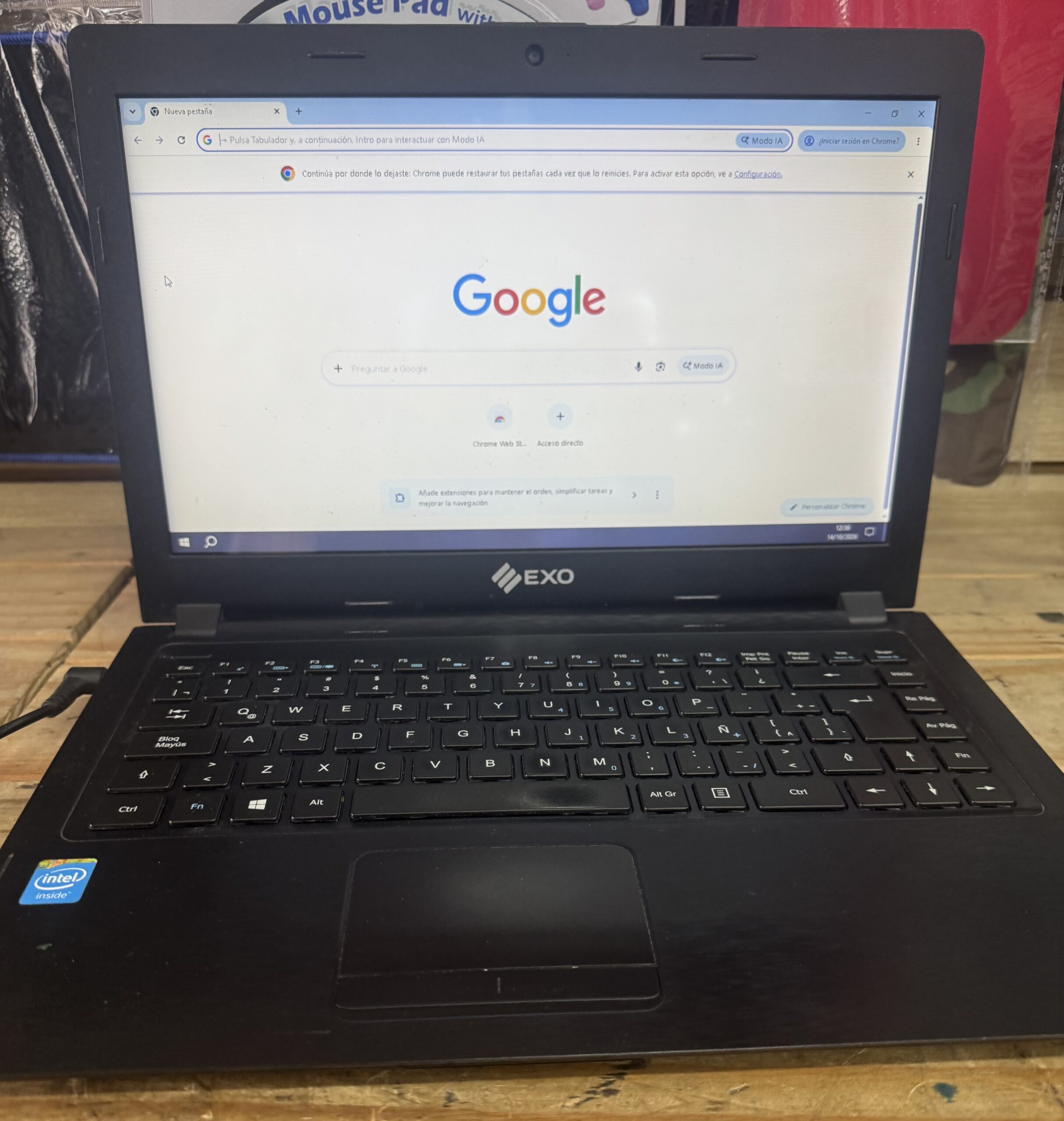 Notebook Exo Smart x2-Intel Celeron N2840 2.16 GHz-4 GB DDR3-SSD 240 GB-Windows 10 Pro- 14″